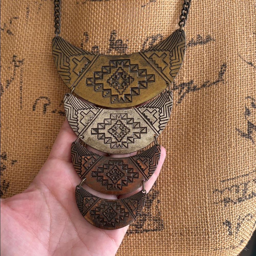 Boho Layered Aztec Style Bib - Picture 3 of 4